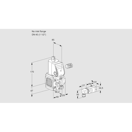 Honeywell Kromschroder Gas Solenoid Valve – VAS2, Class A, Auto Shut-Off, 500 mbar, IP65 KS88024339
