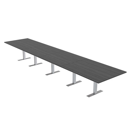 Skutchi Designs 18ft Conference Table W/ Power Unit | 18 Person Modular Rectangular Meeting Table | Harmony Series HAR-REC-48x216-T-WA7949-NA