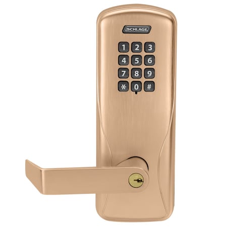 Schlage Electronics Grade 1 Classroom/Storeroom Cylindrical Lock, Keypad, 500 Users, Conventional Cylinder, Rhodes Leve CO100CY70KPRHO612PR