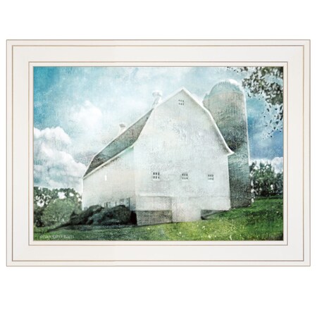 Homeroots White Barn 1 White Framed Print Wall Art 404640