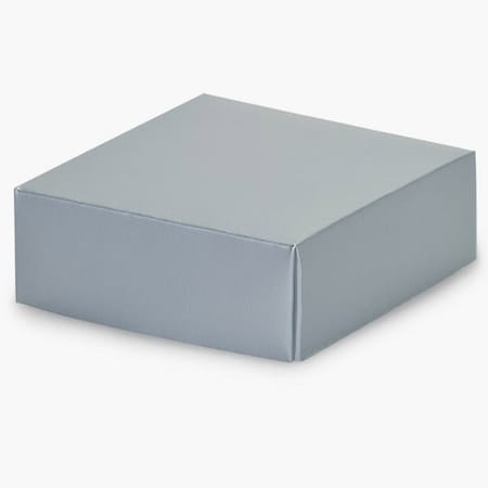 Nashville Wraps Metallic Silver Box Lid, 4x4x1.5, 25PK GBL04SI