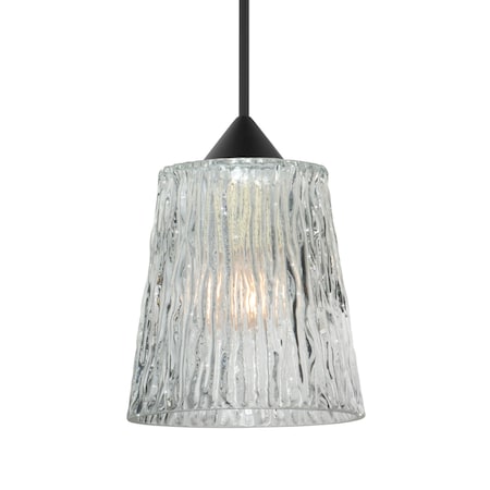 Besa Lighting Besa Nico 4 Pendant, Clear Stone, Black Finish, 1x 35W MAX GY6.35 Base 1XT-512500-BK
