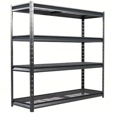 Zoro Select Bulk Rack Shelving, 24 in D, 77 in W, 4 Shelves 7304K