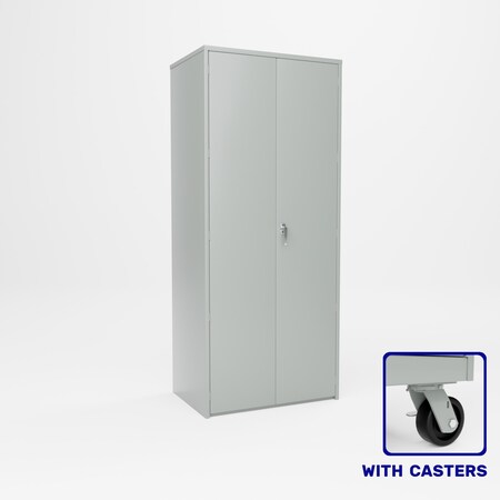 Pucel Heavy Duty Storage Cabinet with Casters, 36 in W x 90 in H x 24 in D, Light Blue HDSC-3684-24-4C