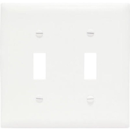 Legrand Wallplate, 4.93 in L, 4.87 in W, 2 -Gang, Nylon, White TPJ2WCC10