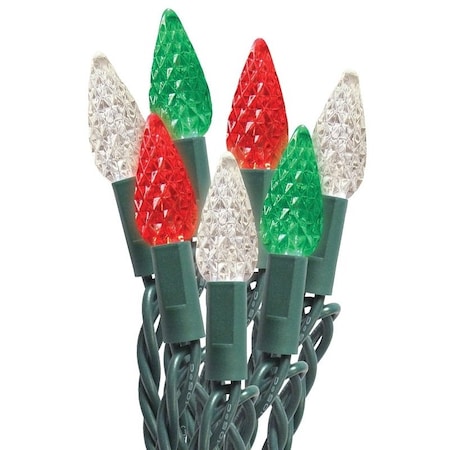Sylvania String Lights, 50-Lamp, Mini, Red/Green/White, 20,000 hrs Average Life, 11 ft L 29553