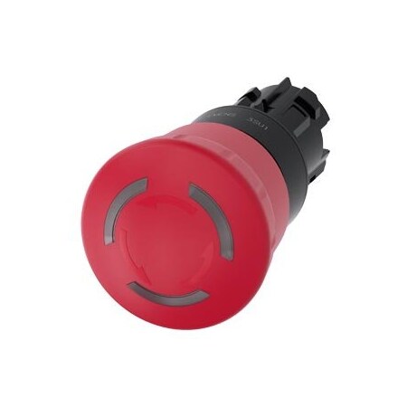 Siemens EMERGENCY STOP mushroom pushbutton, illuminable, 22 mm, round 3SU1001-1HB20-0AA0-ZY15
