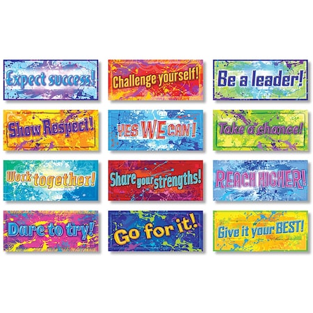 North Star Teacher Resources Positive Messages Posters, 7-1/3'' x 17'', Set of 12 NS3050
