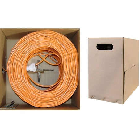 Cable Wholesale Cat5e Plenum Solid Copper Ethernet Cable, Orange, UTP (Unshielded Twisted Pair), CMP, 24 AWG, 11X6-031TH
