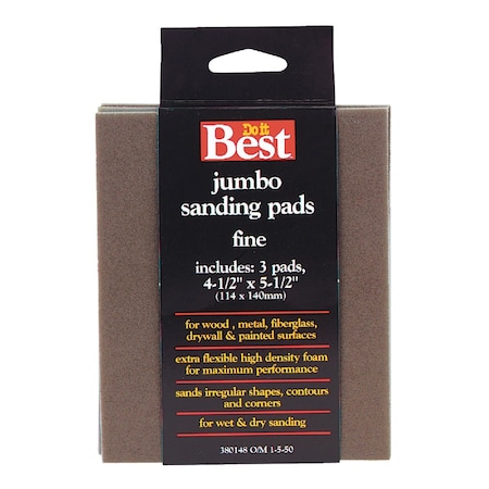 Do It Best Flex 4-1/2''x5-1/2''x1'' 180 Grit Fine Sanding Sponge, 3PK 380148GA