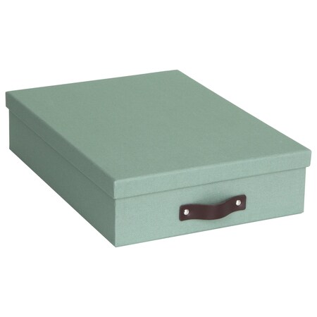 Bigso Oskar Canvas Fiberboard Document Letter Box, Soft Teal, 5PK 9451C1649LEA648