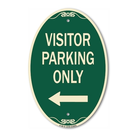 Signmission Reserved Parking Sign Visitor Parking Only W, 12 In X 18 In Architectural, Heavy Gauge Aluminum A-OV-G-1218-23021