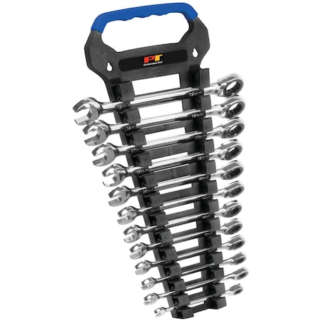 Performance Tool 12 pc. Metric Ratcheting Wrench Set, Chrome Vanadium, Tight Spaces W30642