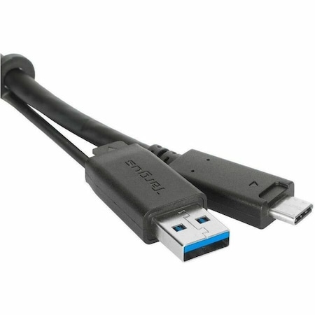 Targus 1M USB-C MALE W/ SCREW TO USB-C MALE CABLE W/ USB-A TETHER BLACK ACC1133GLX