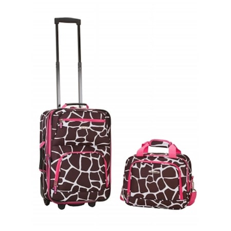 Fox Luggage Rockland  2 Pc Pink Giraffe Luggage Set F102-PINKGIRAFFE