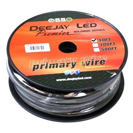 Deejay Led 4-Gauge 50 Foot Black Pure Copper Stranded Power Cable TBH450BLKCOPPER