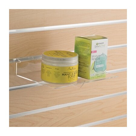 Specialty Store Services Acrylic Slatwall Shelf, 9 In. W X 6 In. D With Support Brace 4227