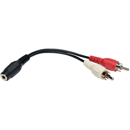 Tripp Lite Audio Cable, 3.5mm, Y Split, 2 RCA, 6" P316-06N