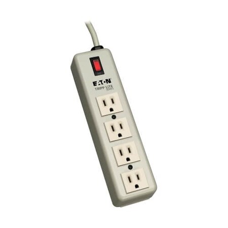 Tripp Lite Outlet Strip, Wall/Floor Mount, 4 5-15R, 5-15P, 6 ft., Beige 4SPDX