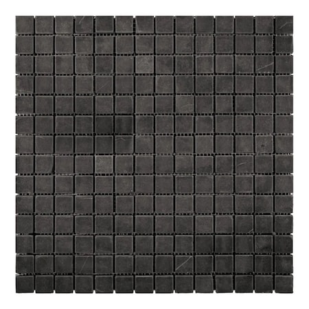 Apollo Tile 12x12 Honed Charcoal Eastern Black Marble Mosaic Square Wall and Floor Tile 5 sq ft/case, 5PK APLTX88S09TA