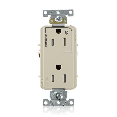 Leviton Dec Plus Dup 15A 125V TR 1Mrk-Ctrl Ivr TDR15-S1I