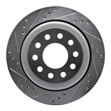 Dynamic Friction Co DFC Brake Rotor - Drilled and Slotted - Silver 631-55003L