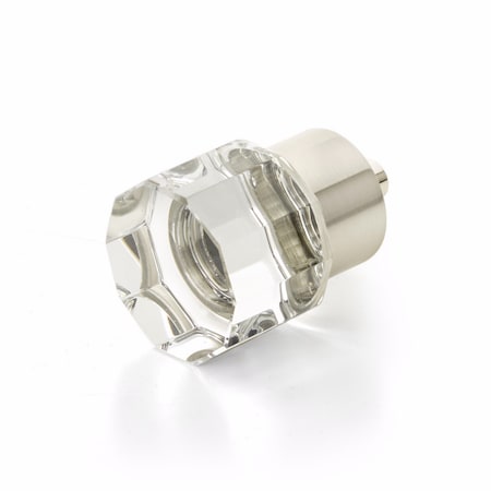 Schaub City Lights Round Multi Sided Glass Knob Satin Nickel Finish 55-15