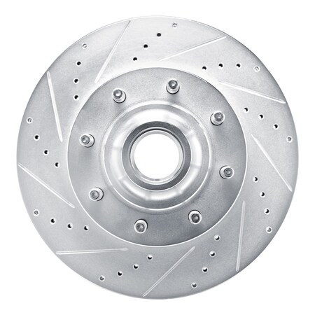 Dynamic Friction Co DFC Brake Rotor - Drilled and Slotted - Silver 631-54209L