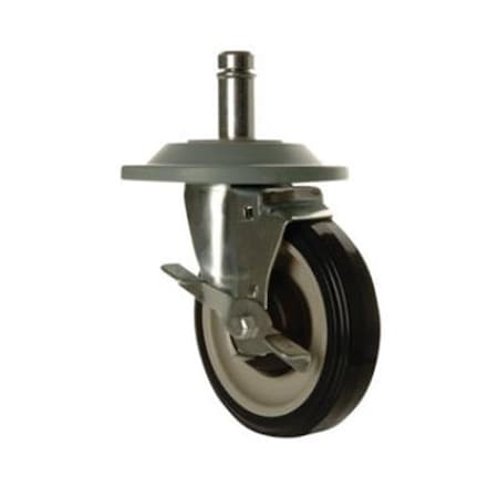 Focus Foodservice FocusFoodService 5 in. Swivel Stem Caster with Brake and Bumper FSCAST5B