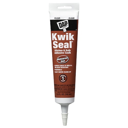 Kwik Seal 5.5 Oz Dap Clear Kitchen And Bath Adhesive Caulk 18008