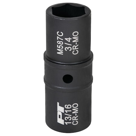 Perform Tool Socket 1/2 In Drive; 3/4 In And 13/16 In; Standard; 2In1 Flip Impact Socket; Chrome Vanadium M587C