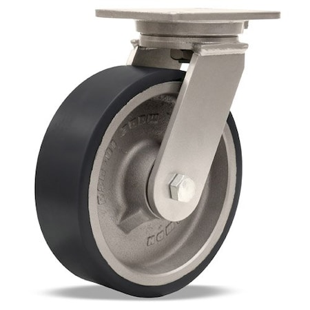 Hamilton Champion Swivel Caster, 10" x 3" Duralast XC Polyurethane (70D) on Cast Iron Wheel S-CH-13DT70