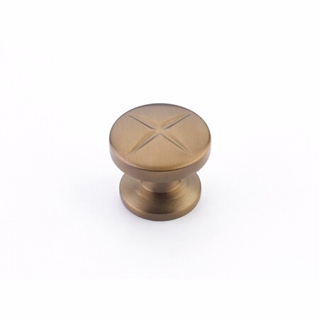 Schaub 1-3/8in Grooved Northport Round Cabinet Knob Brushed Bronze Finish 210-BBZ