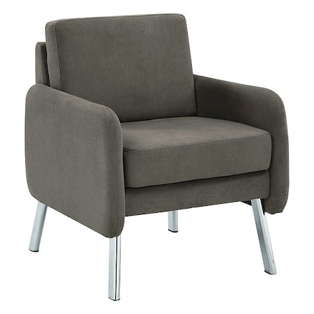 Office Star Armchair, Gray Seat, Gray Back, 26 in W 26 3/4 in L 33 1/2 in H, Polyester Seat SL5601-SK2