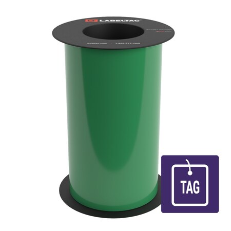 Labeltac Tear-Resistant Tag Stock 9in x 100ft LT9, Green LT905TAG-C