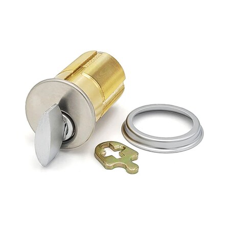 Ecs Hardware Durable Premium Thumb Turn Mortise Cylinder, 1-1/2 in 26D Satin Chrome ECSH-TMC04-26D