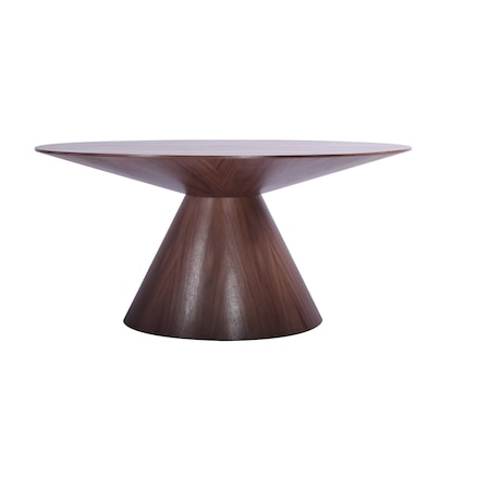 Homeroots 59" Brown Rounded Solid Wood Pedestal Base Dining Table 370716