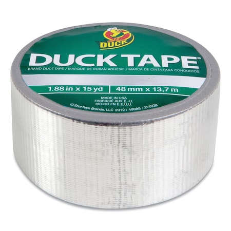 Duck Brand Colored Duct Tape, 3in Core, 1.88in x 10 yds, Chrome 280621