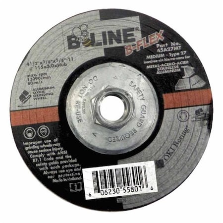 Eaton B-Line 4.5 x 0.125 in. 0.714- 11 in. Abrasives Grinding Wheel T27 903-45A27MT