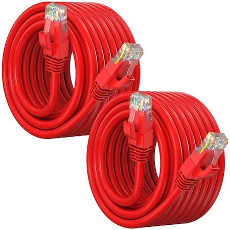 Maximm Cat6 Ethernet Cable 40ft 10Gbps 550MHz UTP, 2PK, Red, 2PK CAT6CCA-40RD-2PK