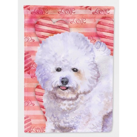 Carolines Treasures Bichon Frise Love Flag - Canvas House Size BB9735CHF