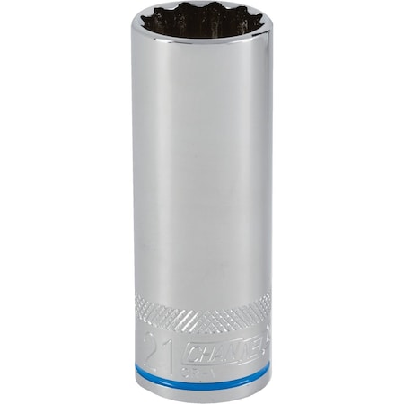 Channellock 1/2'' Drive 21 mm 12-Point Deep Metric Socket 302869