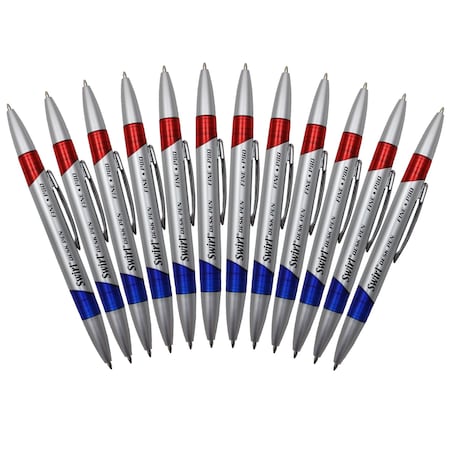 Moon Products Swirl Ink Pens, Red/Blue Combo, 12PK P80