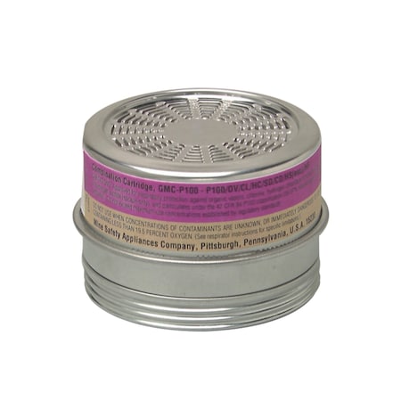 Msa Safety Combination Cartridge/Filter, Comfo Classic, Threaded, GMC-P100, Magenta/Yellow, 6/Pkg 815180