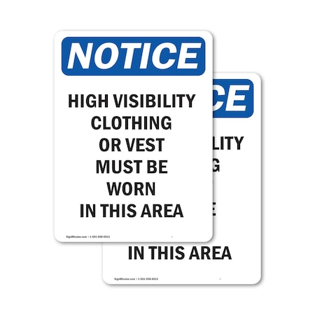 Signmission High Visibility Clothing Or Vest, 18 in W x Rectangle, Vinyl Decal OS-2PACK-NS-D-1824-V-13499
