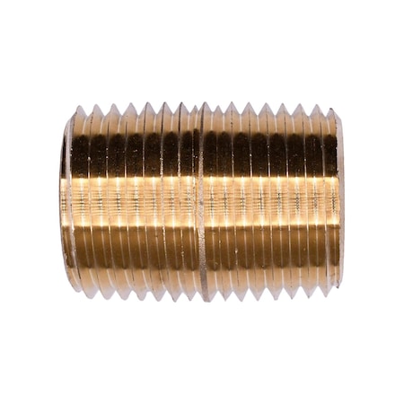 Auveco Brass Classose Nipple 1 1/8in Length 1/2in Thread, 5PK 308
