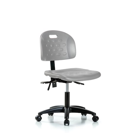 Blue Ridge Ergonomics Newport Industrial Polyurethane Chair - Desk Height with Casters in Gray Polyurethane HPDHCH-RG-T0-A0-RC-GRY