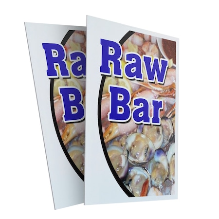 Signmission Raw Bar, Plastic Signs Only 24 Inch x 36 Inch, Corrugated Plastic, 2PK CSB-2436-2PACK-Raw Bar