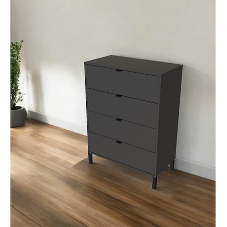 Homeroots 30" Dark Gray Four Drawer Standard Chest 552264