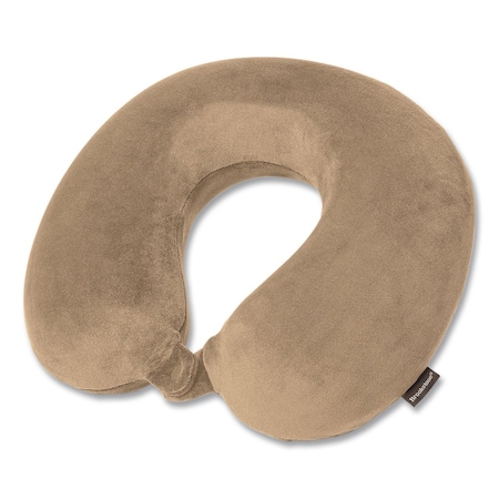 Brookstone U-Shaped Memory Foam Travel Pillow, 11.8 x 3.74 x 12.6, Khaki BNPM0004